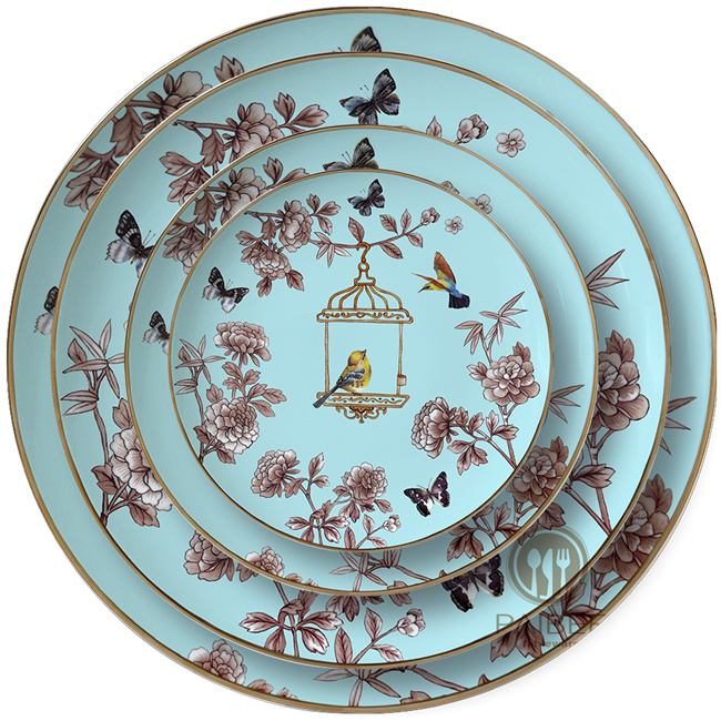 High Quality Bone China Plate Set for Wedding Party Home