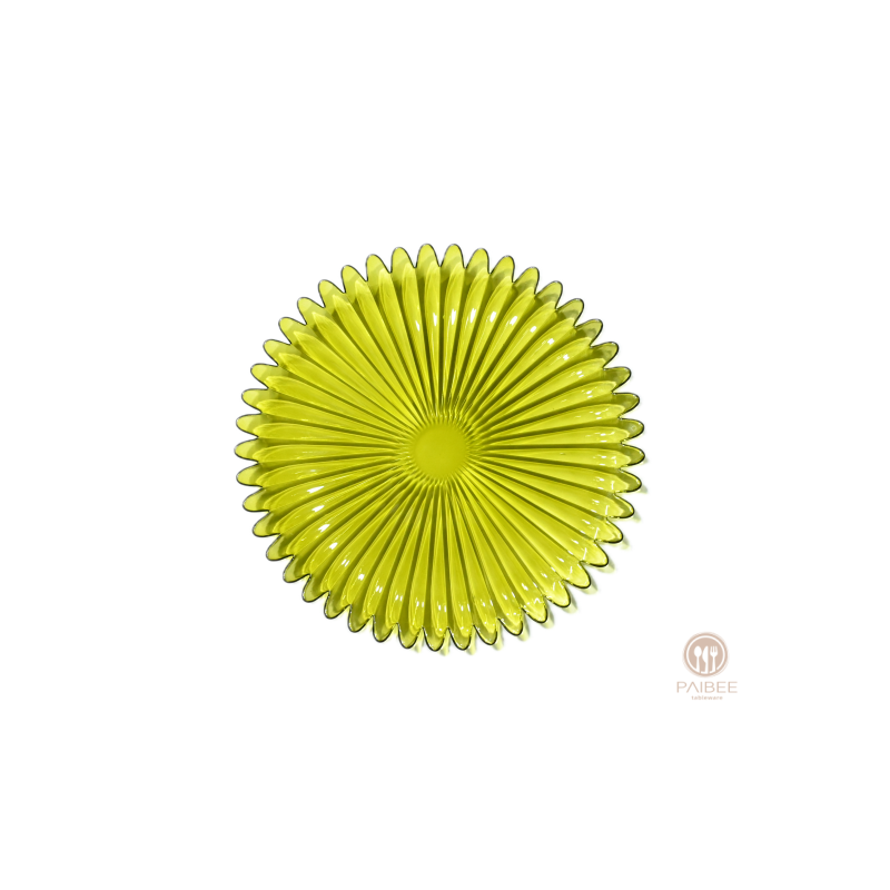 Multi-Color Sunburst Flower Crystal Glass Charger Plate with Custom Options